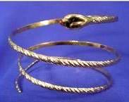 Roman or Egyptian Large Patterned Snake Asp Metal Armband Mens