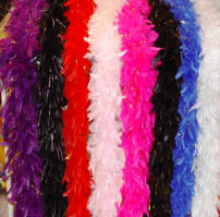 6' Chandelle Feather Boa with Tinsel Mylar
