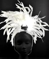 Showgirl Headdress White Feather Showgirl Head piece