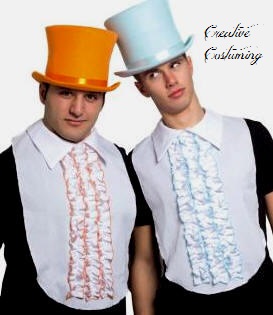 thumbnail interactive-video image 1 of Adult Dumb And Dumber Tux Top Hats | Blue And Orange Tall Felt Halloween Accessory 1 of 4
