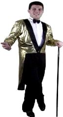 Gold Lame Tuxedo Costume or Silver