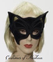 Black Cat Half Mask on Glasses