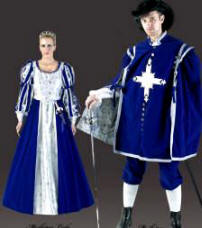 Musketeer Man Costume Musketeer Lady Costume Blue