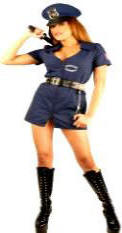 Officer Naughty Police Woman Double Zip Dress Costume