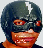 Black Thunderbolt Super Hero Latex Mask