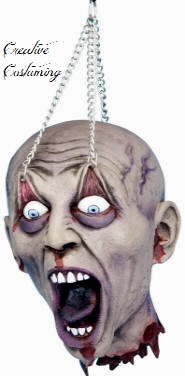 Latex Deadman's Head w/Metal Chains in Eyelids