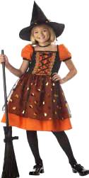 Child Pretty Pumpkin Witch Costume 