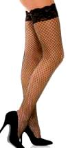 Industrial Net Lace Top Thigh Hi Stockings