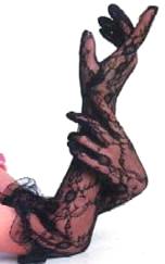 Long Black Gloves - Elbow Length Lace Glove