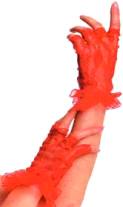 Red Fingerless Lace Glove