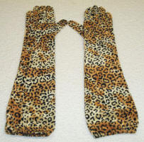 Costume Gloves-Ladies 20.5" Long Velvet Animal Print Glove 