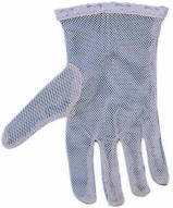 Wrist Length Fishnet Gloves White