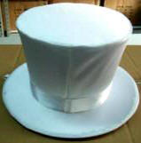 Burlesque Hat Hand Crafted Small White Top Hat