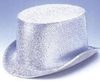 Glitter Top Hat Permaglitter 5" High Gold or Silver Glitter