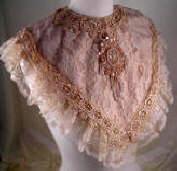 Antique Lace Victorian Collar with Beaded Appliqué