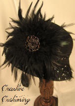 Black Soft Cloche Hat Great Gatsby Hat