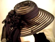 Victorian Straw Mesh Brim Hat