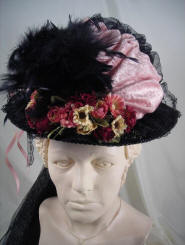Black Velvet Victorian Touring Hat 