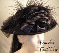 Victorian Black Felt Large Brim Hat