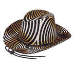 Velour Zebral Print Cowboy Hat