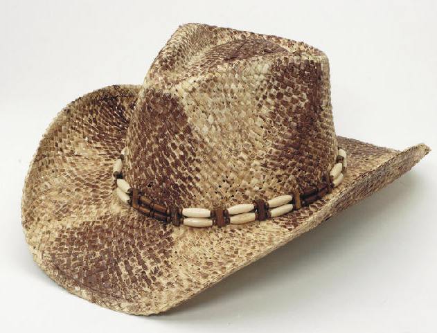 Distressed Antique Straw Cowboy Hat