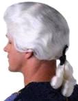 Powdered Wig Colonial Man Wig Lordship with bow