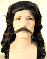 Wild Bill Hickok Skin Top Wig and Mustache Set