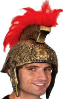 Roman Helmet w/Red Feather Trim