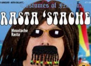 Rasta Mousttache w/Beads