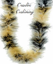 6' Marabou Feather Boa 18 Gram White, Black, Tan