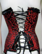 Red Brocade Corset Back