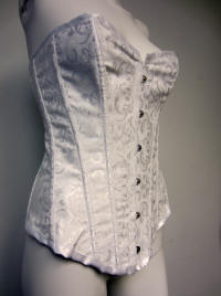 Steampunk White Satin Brocade Corset