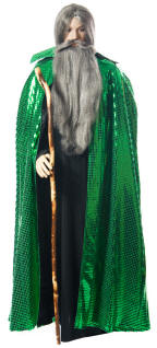 Long Green Sequin Cape