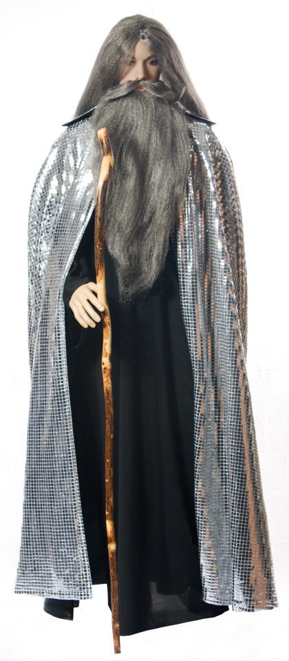 Long Silver Sequin Cape