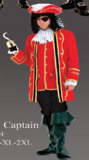 Captain Hook Costume Red Captain Pirate Costume