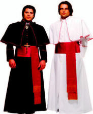 Mens Bishop Holy Cardinal Pope Priest Religous Fancy Dress Costume Outfit OS PS 