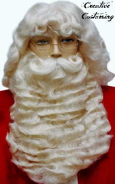 Santa Claus Bargain Wig w/ Beard Wired Mustache Christmas Costume accessory 