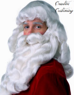 Adult Unisex Santa Claus Beard And Wig Set - Wine Red Christmas Fancy Dress Costume