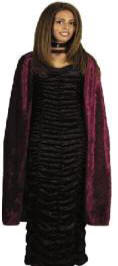 Crushed Panne Velvet Front Tie Cape