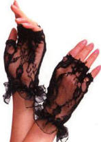 Black Fingerless Lace Gloves