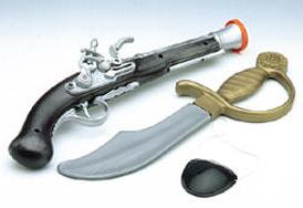 Pirate Accessory Set Pistol, Dagger, Eyepatch