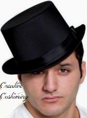 Black Satin Top Hat