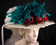 Victorian Lace Sinamay Mesh Straw Brim Hat