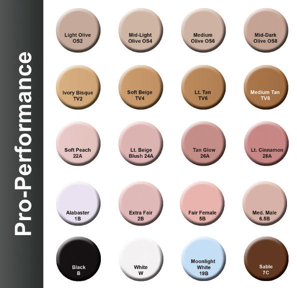 Mehron Celebre Pro HD Make Up Color Chart