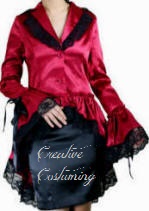 Sterampunk Victorian Corset Satin Jacket Red