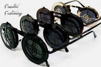 Steampunk Bulls Eye Flip Up Glasses