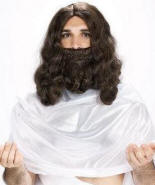 Biblical Wig, Beard & Mustache Set Discount Version Savior